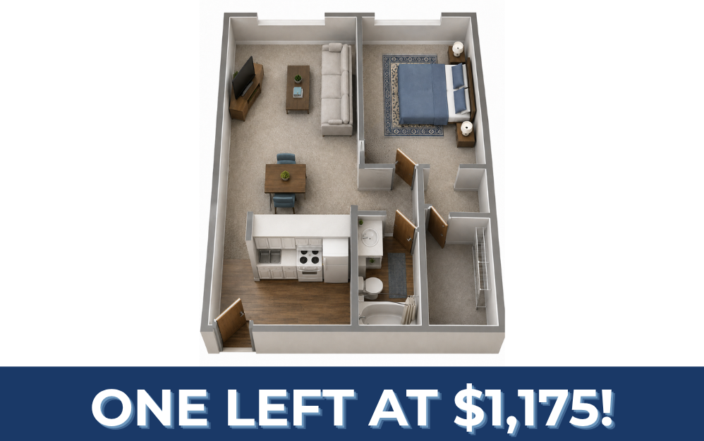 Classic - 1 bedroom floorplan layout with 1 bathroom and 424 square feet